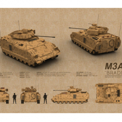Affiche, poster vintage de char de guerre! taille 42x30cm modèle 3