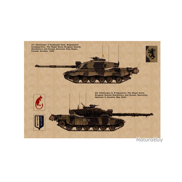Affiche, poster vintage de char de guerre! taille 42x30cm modle 8
