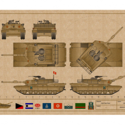 Affiche, poster vintage de char de guerre! taille 42x30cm modèle 10