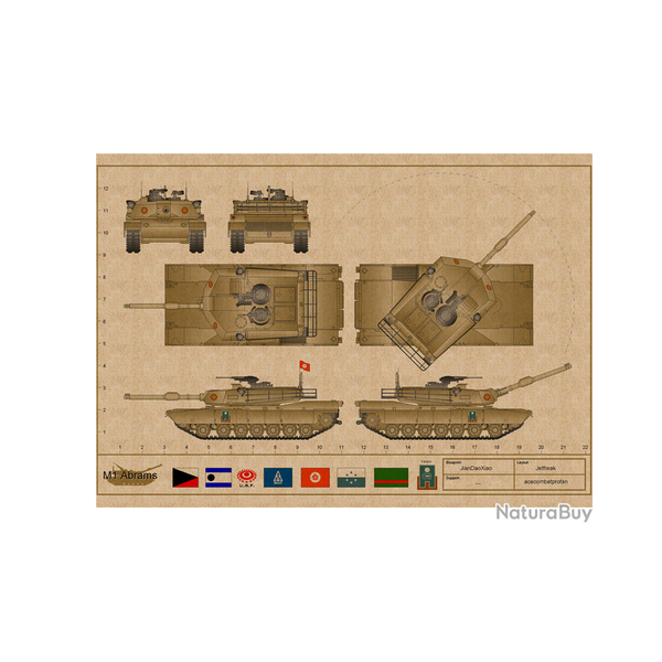 Affiche, poster vintage de char de guerre! taille 42x30cm modle 10