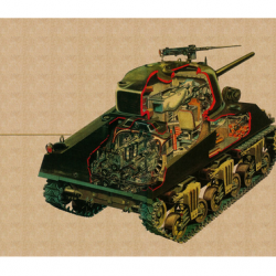 Affiche, poster vintage de char de guerre! taille 42x30cm modèle 11
