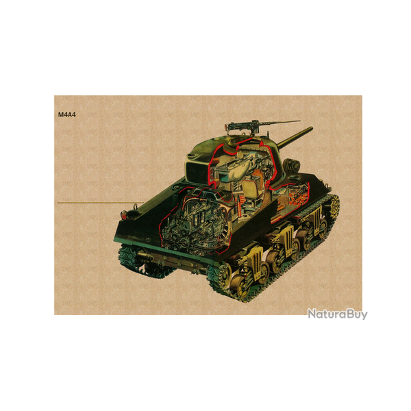Affiche, poster vintage de char de guerre! taille 42x30cm modle 11