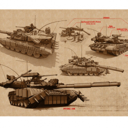 Affiche, poster vintage de char de guerre! taille 42x30cm modèle 17