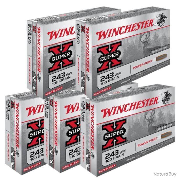 Balles Winchester Power Point Cal. 243 Win. Par 5 243 win 100