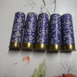 1 lot de 5 munitions Manufrance carton calibre 16 plombs n°10 collector