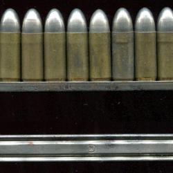 Lame de 8 cartouches 9 mm Steyr Mle 1912 neutralisées -  Autriche Guerre 14-18 - TRES RARE
