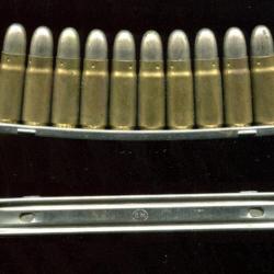 Lame de 10 cartouches 7.63 mm Mauser neutralisées - RARE - marquage : DWM K 403 K - Allemagne 14-18