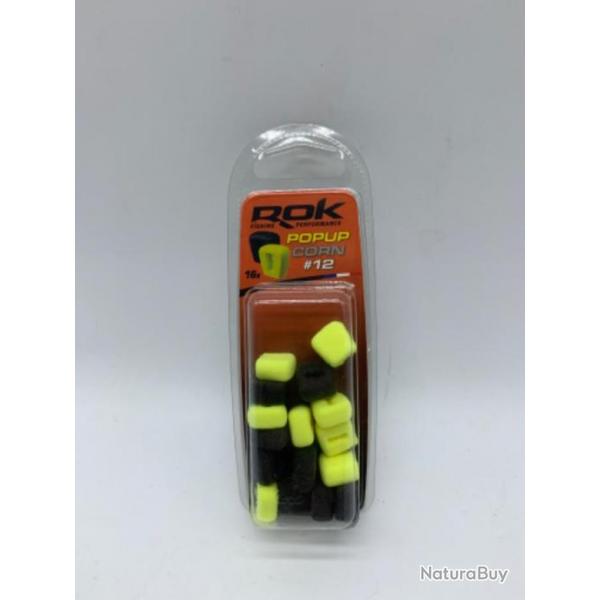 Mas artificiel Rok Fishing triple corn pop up #12 16 jaune et noir