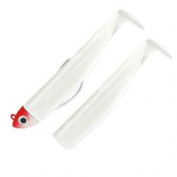 Combo Black Minnow 120 Shore - 12cm - 12g - Taille 3 Blanc + Rech. Blanc - Tp Rouge