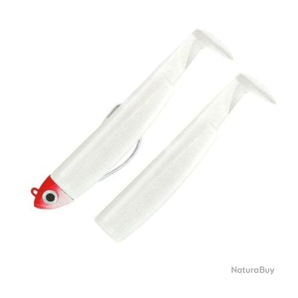 Combo Black Minnow 120 Shore - 12cm - 12g - Taille 3 Blanc + Rech. Blanc - Tp Rouge