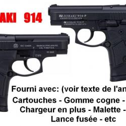 PROMO Zoraki 914 + munitions ou holster ou chargeur ou gomme cogne ou lunettes de tir + accessoires