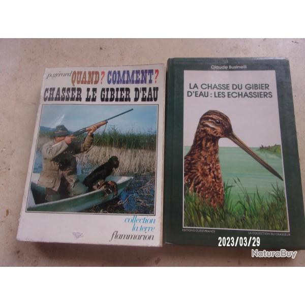 lot de deux livres sur la chasse au gibier d'eau