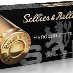 Cartouches SELLIER BELLOT 9X19 SUBSONIQUE FMJ 150gr