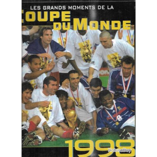 1998 lot de 2 livres sur la coupe du monde , les stars de la coupe du monde et les grands moments