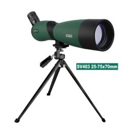 Longue Vue SV403 25-75x70 Zoom Prisme BK7 Télescope Réfracteur Etanche Chasse Observation Svbony