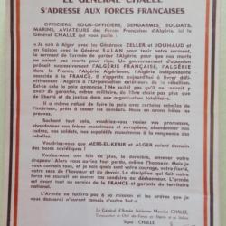 Affiche le putsch des généraux guerre d'Algérie
