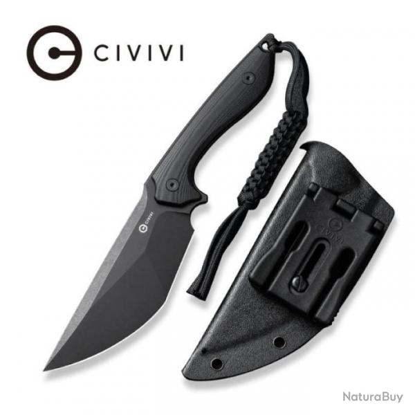 Couteau CIVIVI Concept 22 Black Lame Tanto Acier D2 Manche G10 Etui Kydex CIVC210471