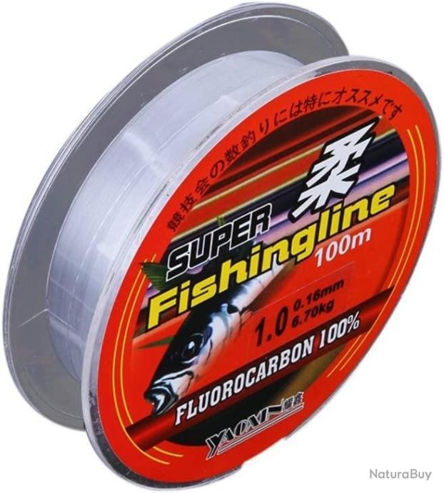 Fil de pêche fluorocarbone, Super solide, Transparent fishing line 100m