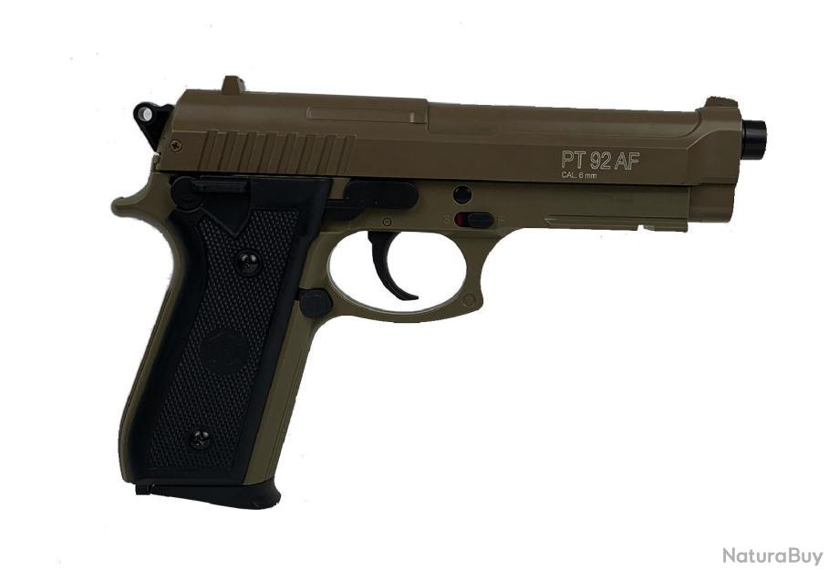 Pistolet à billes PT92 Cybergun SPRING culasse métal 6mm - 12BB