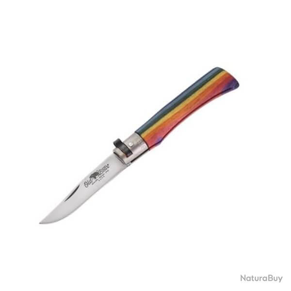 Couteau pliant Old Bear Rainbow en bois d'Ayous taille S