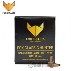 50 Ogives FOX Classic Hunter 45Gr Cal 5,6 mm(.224)