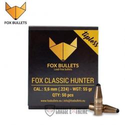 50 Ogives FOX Classic Hunter 55Gr Cal 5,6 mm(.224)