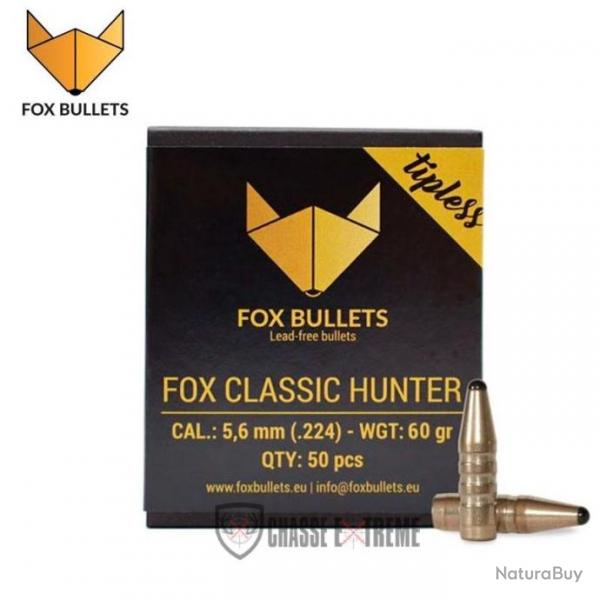 50 Ogives FOX Classic Hunter 60Gr Cal 5,6 mm(.224)