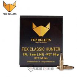 50 Ogives FOX Classic Hunter 80Gr Cal 6 mm(.243)