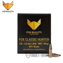 50 Ogives FOX Classic Hunter 100Gr Cal 6,5 mm (.264)