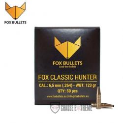 50 Ogives FOX Classic Hunter 123Gr Cal 6,5 mm (.264)