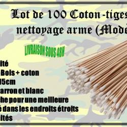 Lot de 100 Coton-tiges pour le nettoyage des armes (modèle 1)