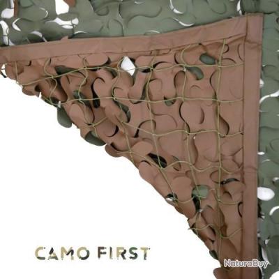 Filet camouflage chasse cordé kaki marron 1.5 x 3m - Achat vente
