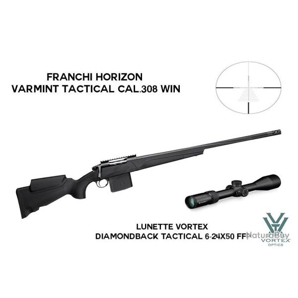 Pack FRANCHI Horizon Varmint Tactical Cal.308 Win + LUNETTE VORTEX OPTICS DIAMONDBACK TACTICAL 6-24X