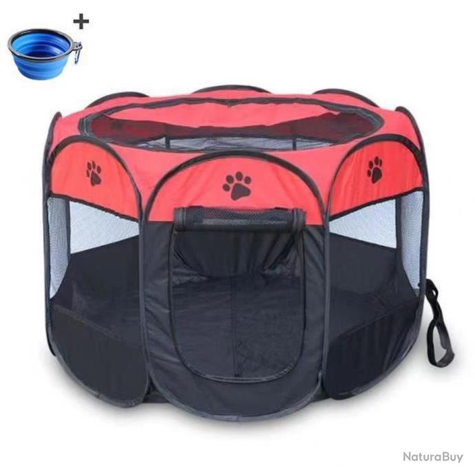 VIDAXL Parc pliable pour chien avec sac de transport Noir