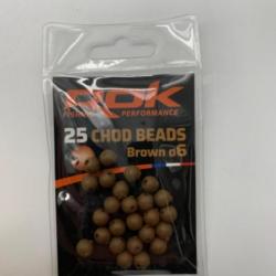 25 perles Rok Fishing chod beads marron ø6