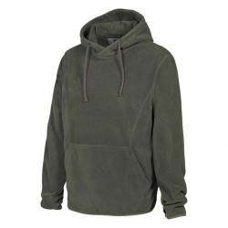 SWEATSHIRT POLAIRE A CAPUCHE KAKI