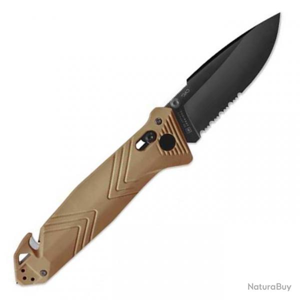 Couteau de poche Cac serration PA6 Vengeur Edition tan