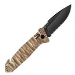 Couteau de poche Cac® S200 serration PA6 Vengeur Edition tan