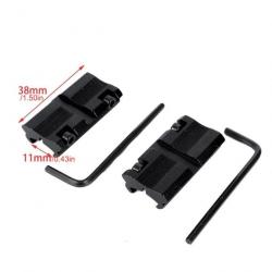 Lot de 2 adaptateurs pour rails 11 mm - 21 mm