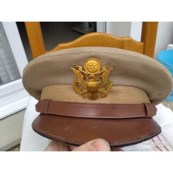 Superbe casquette d'officier amricain de la 2nd guerre mondial