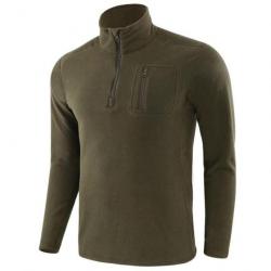 Pull Polaire Chaud Tricoté Col Roulé Pour homme chandail SWEATER demi-fermeture éclair Chasse