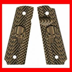 PLAQUETTES POUR 1911 VZ GRIPS CK OPERATOR II - EDITION THE PUNISHER HYENA BROWN