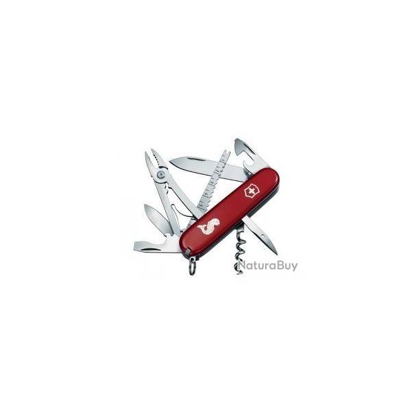 BEL69 COUTEAU SUISSE VICTORINOX "ANGLER" ROUGE MOTIF POISSON 19 FONCTIONS NEUF