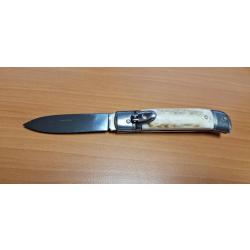 Couteau pliant automatique Consorzio - Lame de 85mm avec manche en bois de cerf