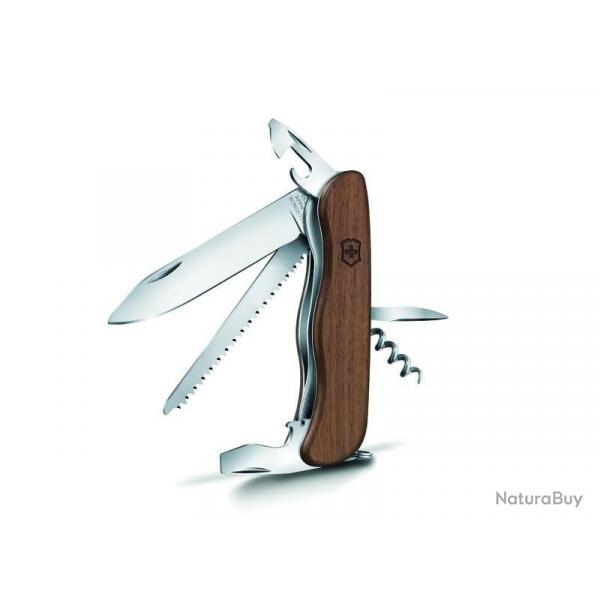 BEL110 COUTEAU SUISSE VICTORINOX "FORESTER WOOD" BOIS NOYER 10 FONCTIONS NEUF