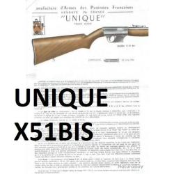 notice carabine UNIQUE X51BIS (envoi par mail) - VENDU PAR JEPERCUTE (m1557)