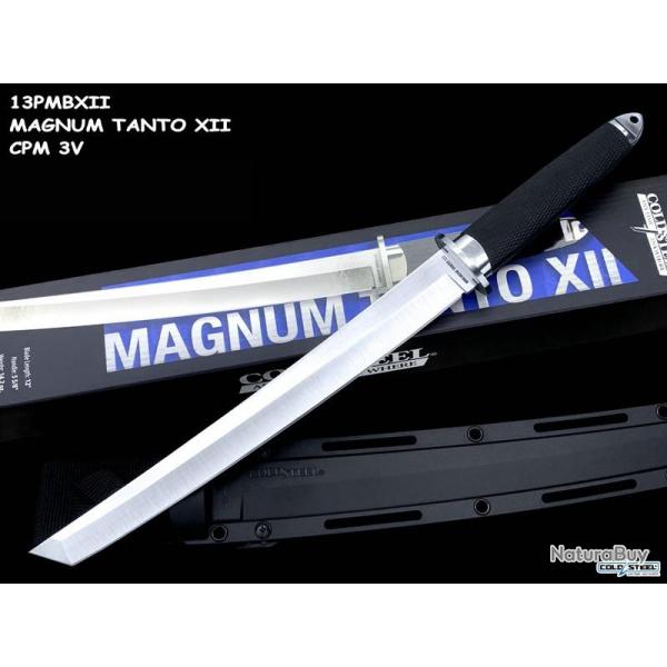 Katana Cold Steel Magnum Tanto XII Lame Acier CPM-3V Satin Manche Kray-Ex Etui Secure-Ex CS13PMBXII