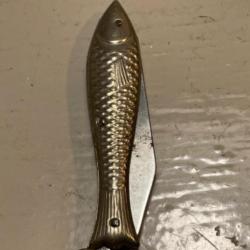 Ancien couteau sardine argenté