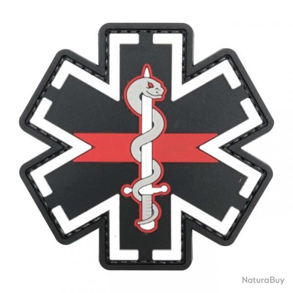 Patch PVC "Star of life" Red line