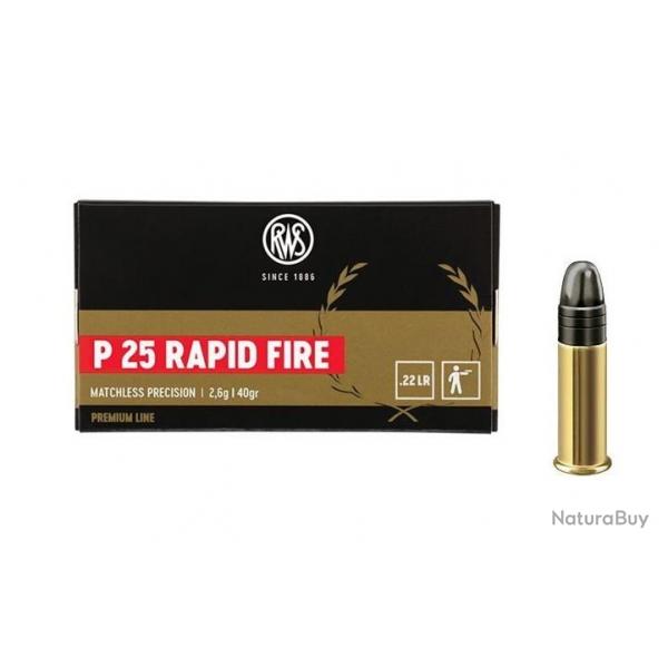 50 munitions RWS P25 RAPID FIRE cal. 22 LR 40GR